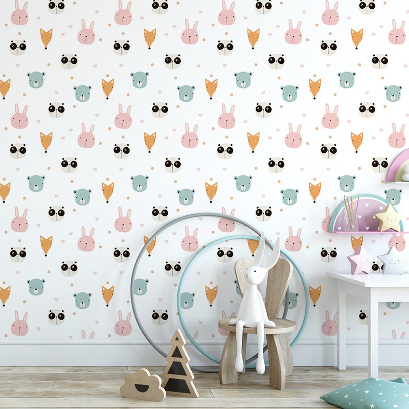 Papel pintado textil autoadhesivo AP Decoration Pretty Little Animals