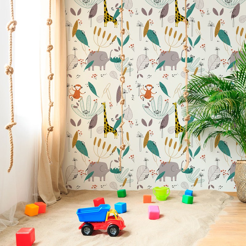 Papel pintado textil autoadhesivo AP Decoration In the Jungle