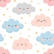 Papel pintado textil autoadhesivo AP Decoration Little Fluffy Clouds a