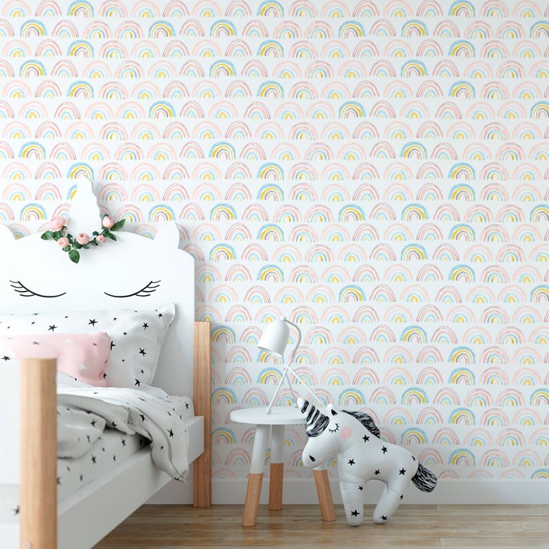 Papel pintado textil autoadhesivo AP Decoration Painting Rainbows