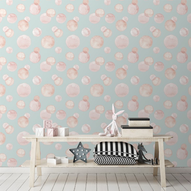 Papel pintado textil autoadhesivo AP Decoration Pink Bubbles