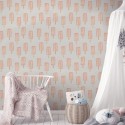 Helados Rosas Papel pintado textil autoadhesivo 