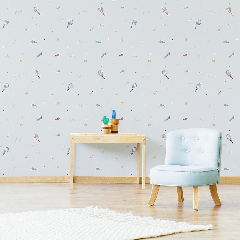Papel pintado textil autoadhesivo AP Decoration Playing Tennis