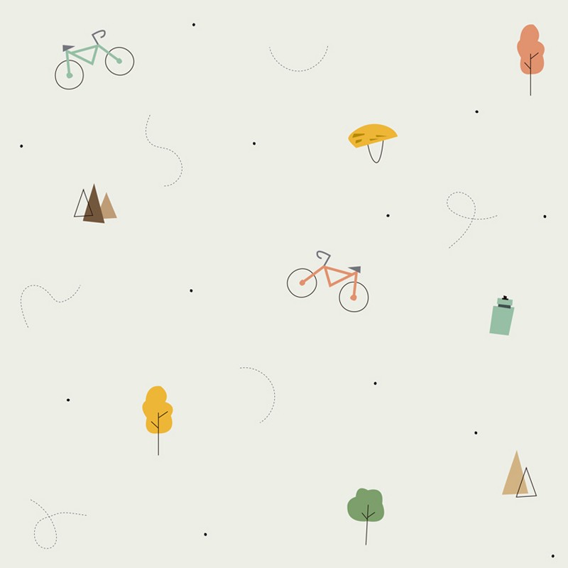 Papel pintado textil autoadhesivo AP Decoration Bicycles Beige