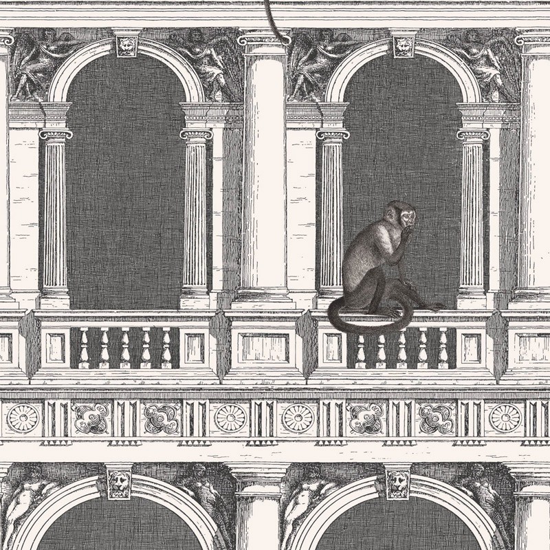 Papel pintado Cole & Son Fornasetti Senza Tempo Procuratie e Scimmie 114-21041